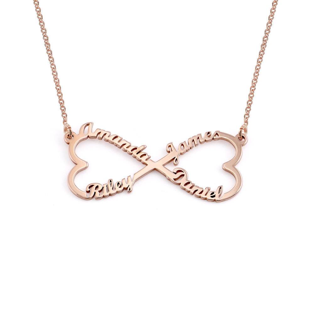 18k Rose Gold Plated Infinity 4 Names Necklace-1 product photo