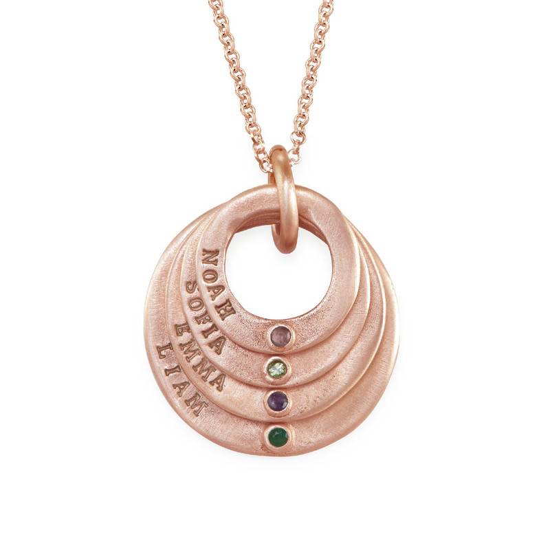 Always a Family Rose Gold Plated Necklace With Birthstones-2 product photo