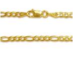 18k Gold Plated Silver Figaro Chain