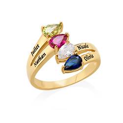 Family Multiple Birthstone Ring in Gold Plating