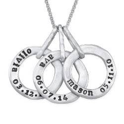 Stamped Personalized Circle Name Necklace for Mom in Silver