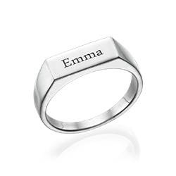 Bar Name Ring in Sterling Silver