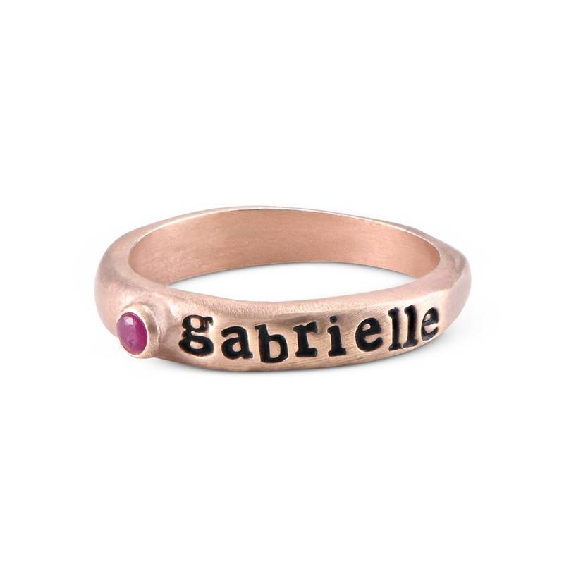 Birthstone Stackable Stamped Ring in Rose Gold Plated-1 product photo