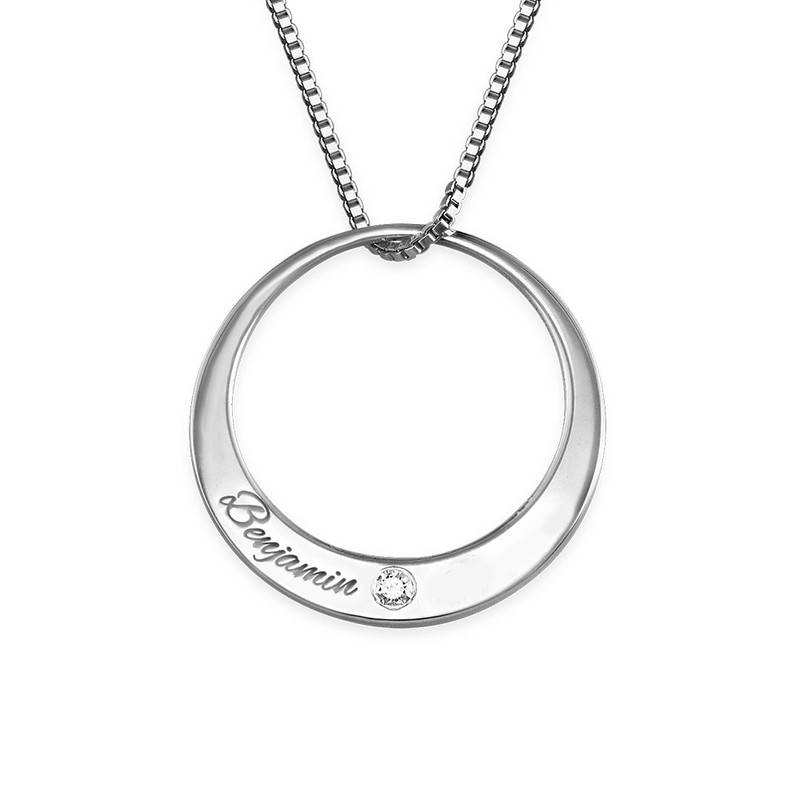 Circle Of Love  Necklace in Sterling Silver  with Diamonds-1 product photo