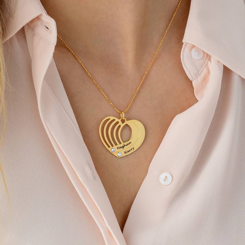 Personalized Heart Birthstone Necklace in Gold Plating-2 product photo