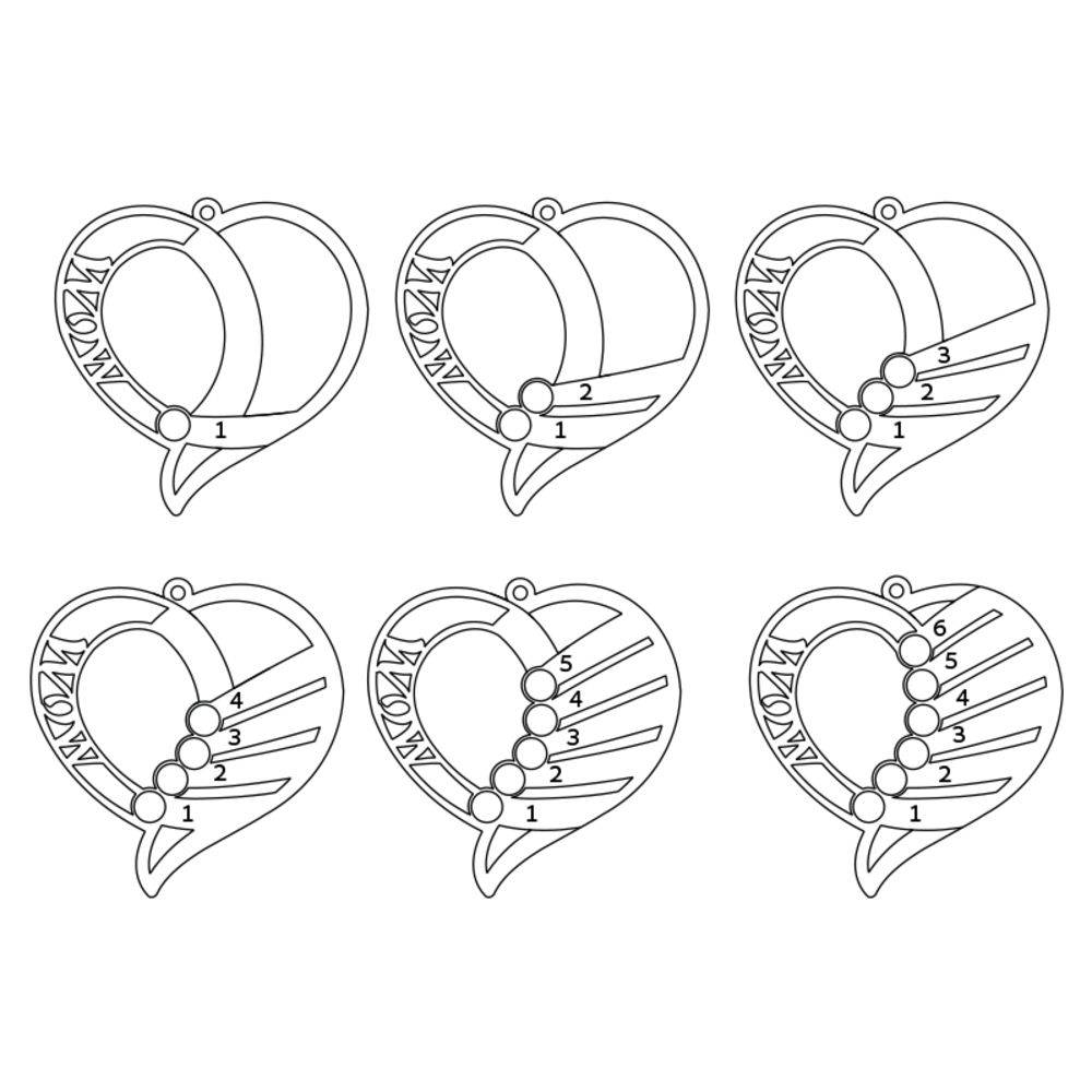 Family Heart Necklace in Gold Plating with Diamonds-1 product photo