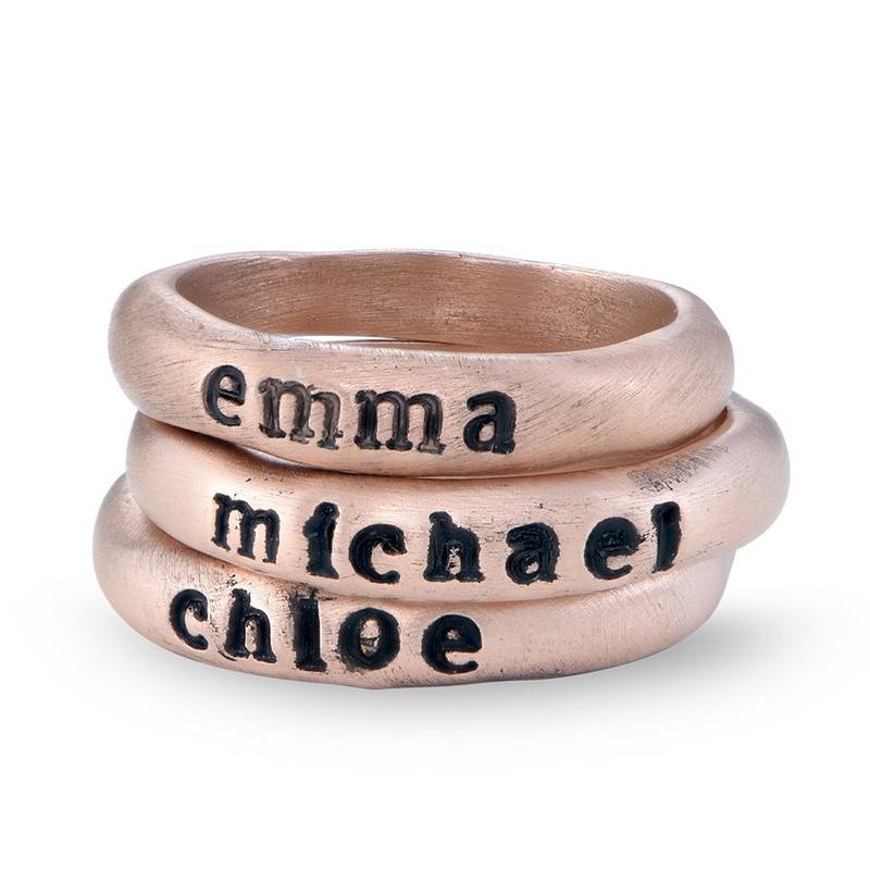 Eternity Stackable Rose Gold Plated Stamped Ring-5 product photo