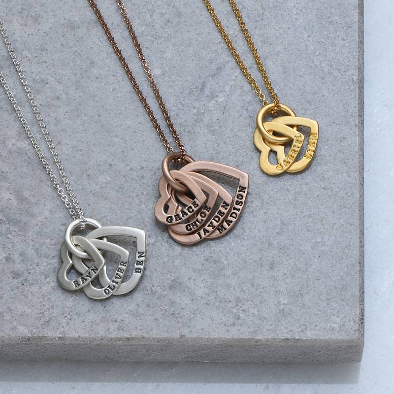 Family Heart Gold Plated Necklace-3 product photo