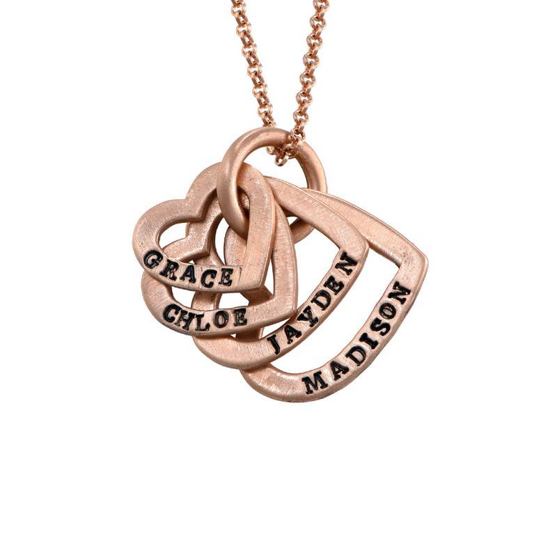 Family Heart Rose Gold Plated Necklace-4 product photo