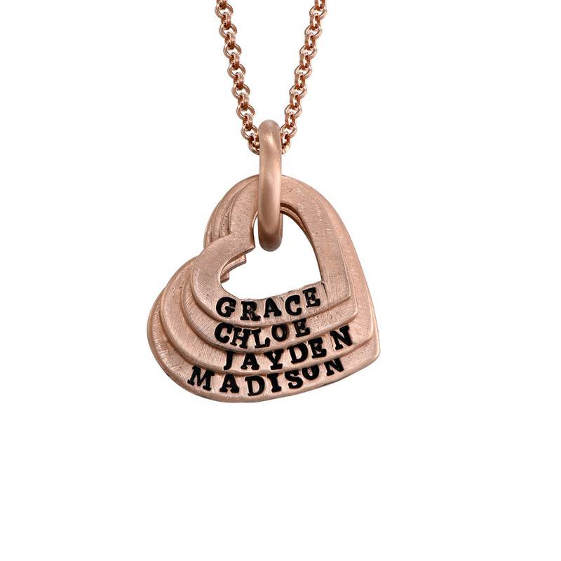 Family Heart Rose Gold Plated Necklace-1 product photo