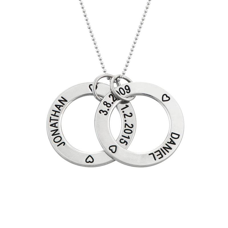 Family Rings Necklace in 10k White Gold-1 product photo