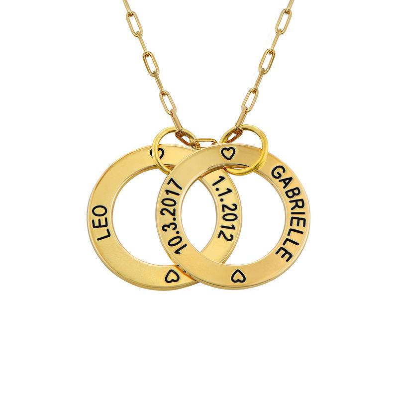 Family Rings Necklace in 10k Yellow Gold-3 product photo