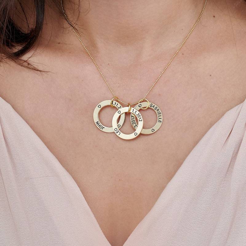 Family Rings Necklace in 10k Yellow Gold-5 product photo