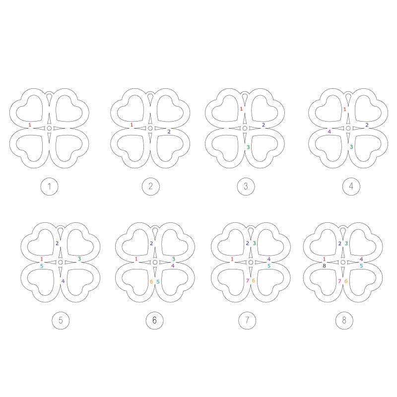 Four Leaf Clover Heart Necklace with Diamond in Silver-1 product photo