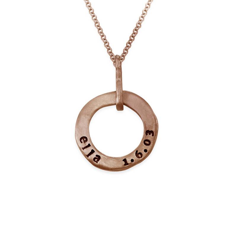 Halo Rose Gold Plated Stamped Necklace - 1 Disc-1 product photo