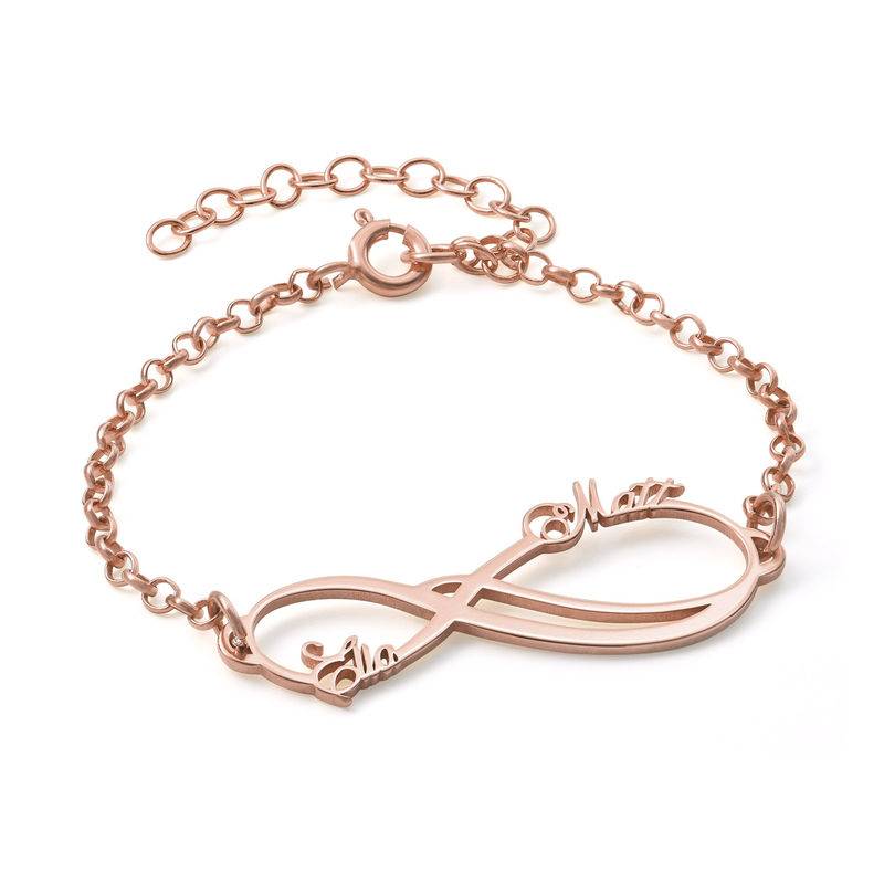 Personalized Infinity Symbol Bracelet in Rose Gold Plating-2 product photo