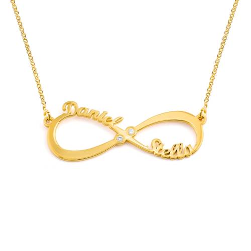Infinity Name Necklace With Diamonds - Gold Plated product photo