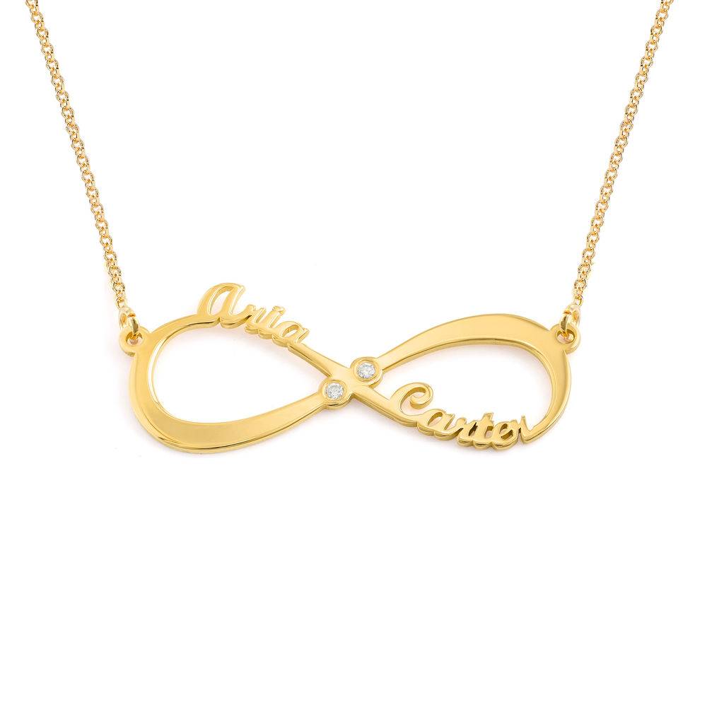 Infinity Name Necklace With Diamonds In 18k Gold Vermeil-1 product photo