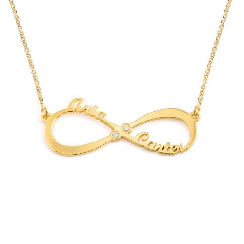 Infinity Name Necklace With Diamonds In 18k Gold Vermeil product photo