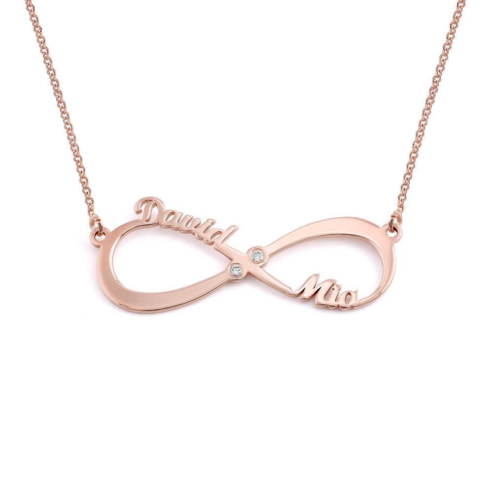 Infinity Name Necklace With Diamonds - Rose Gold Plated-1 product photo