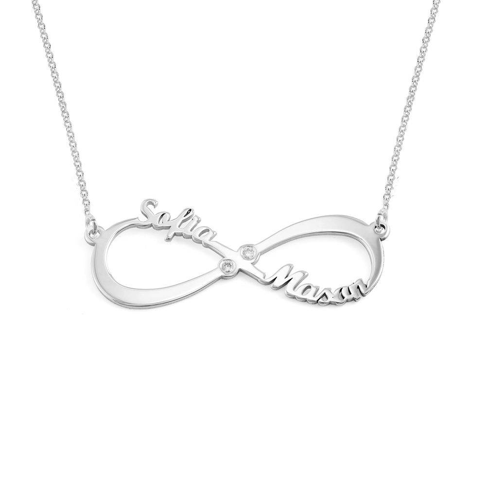 Infinity Name Necklace With Diamonds - Sterling Silver-1 product photo