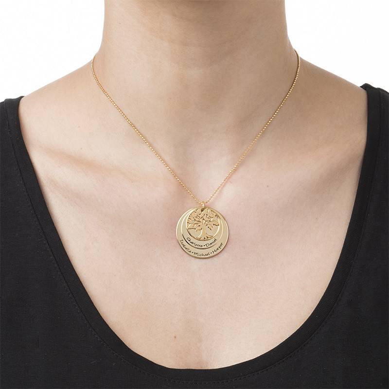 Multiple Disc Family Tree Necklace in Gold Plating-1 product photo