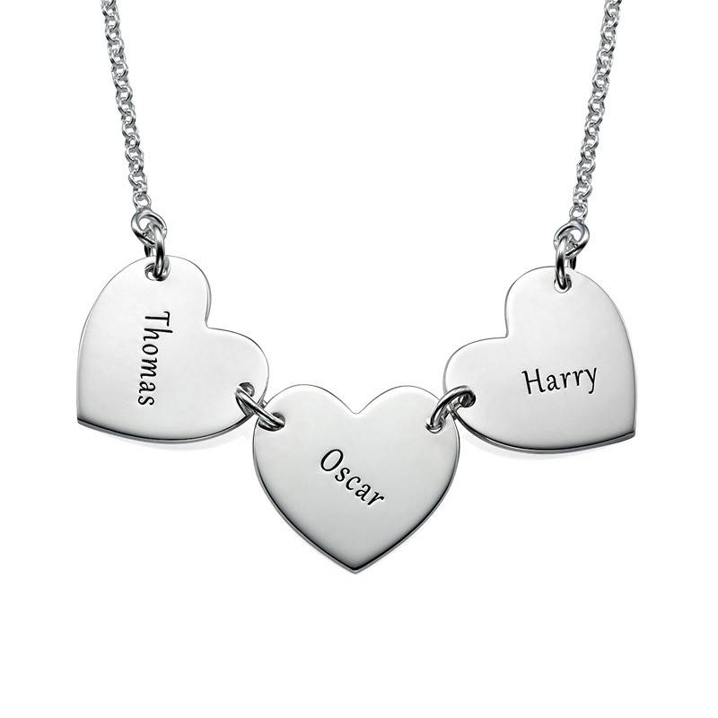 Family Heart Pendants for Mother Sterling Silver Necklace-1 product photo
