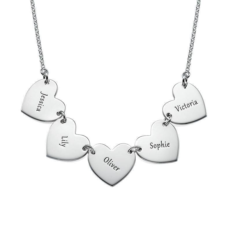 Family Heart Pendants for Mother Sterling Silver Necklace-3 product photo