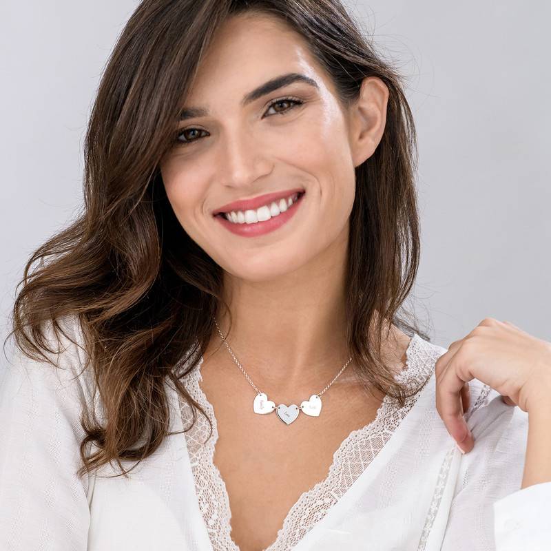 Family Heart Pendants for Mother Sterling Silver Necklace-4 product photo