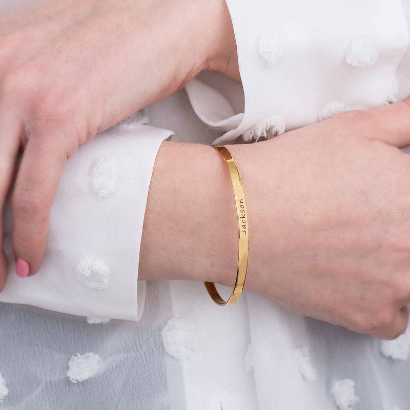 Personalized Bangle Bracelet in 18K Gold Plated-2 product photo