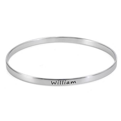 Personalized Bangle Bracelet In Silver product photo