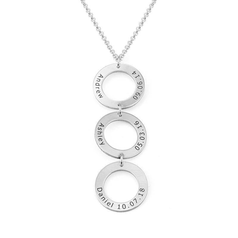 Personalized Vertical Hanging 3 Circles Necklace in Sterling Silver-1 product photo