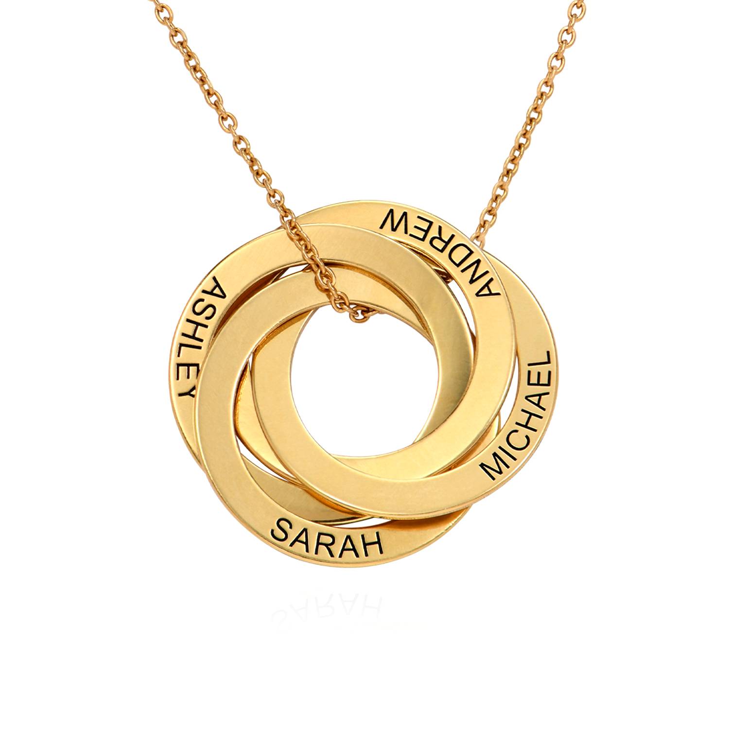 4 Russian Rings Necklace - Gold Vermeil-4 product photo