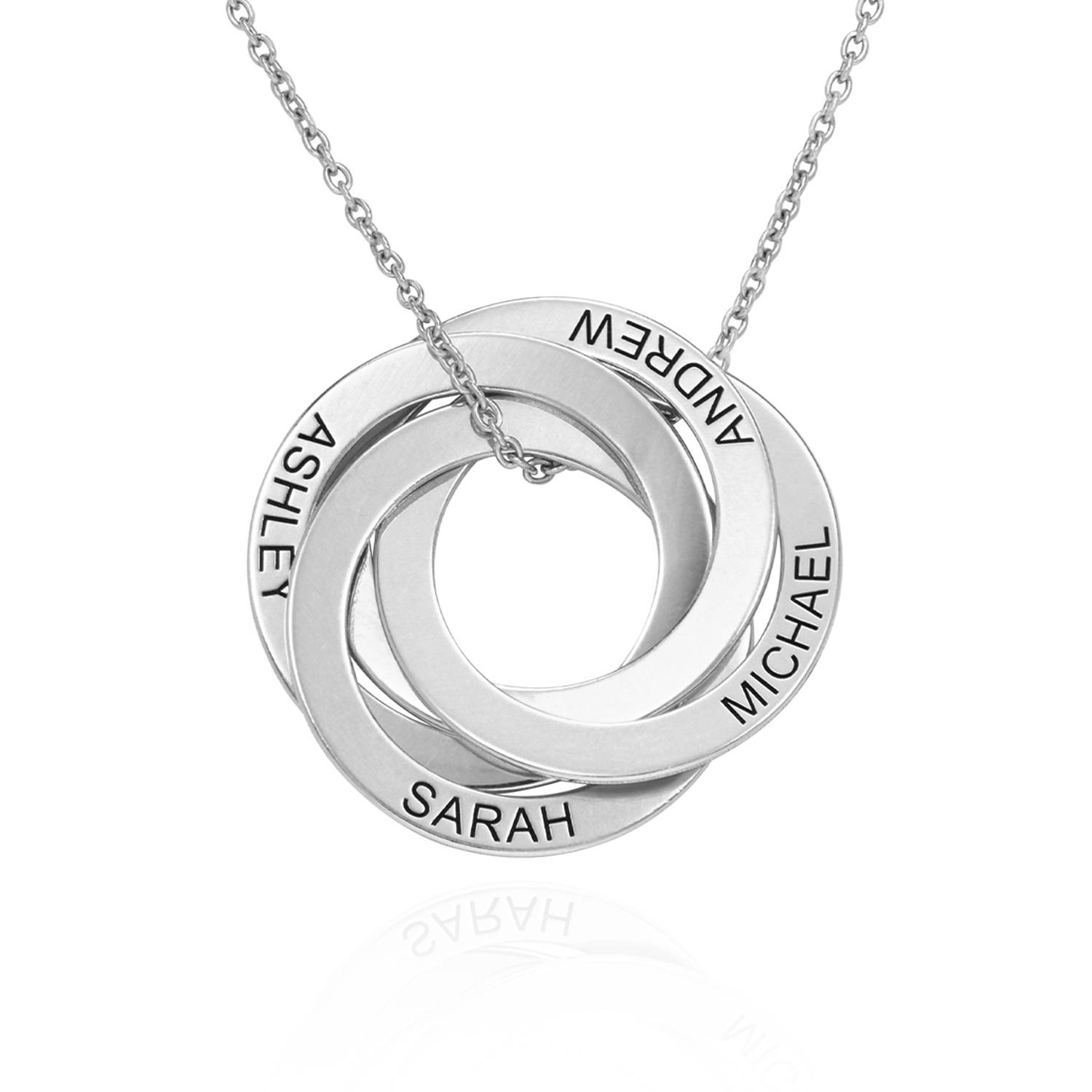 4 Russian Rings Necklace - Sterling Silver-3 product photo