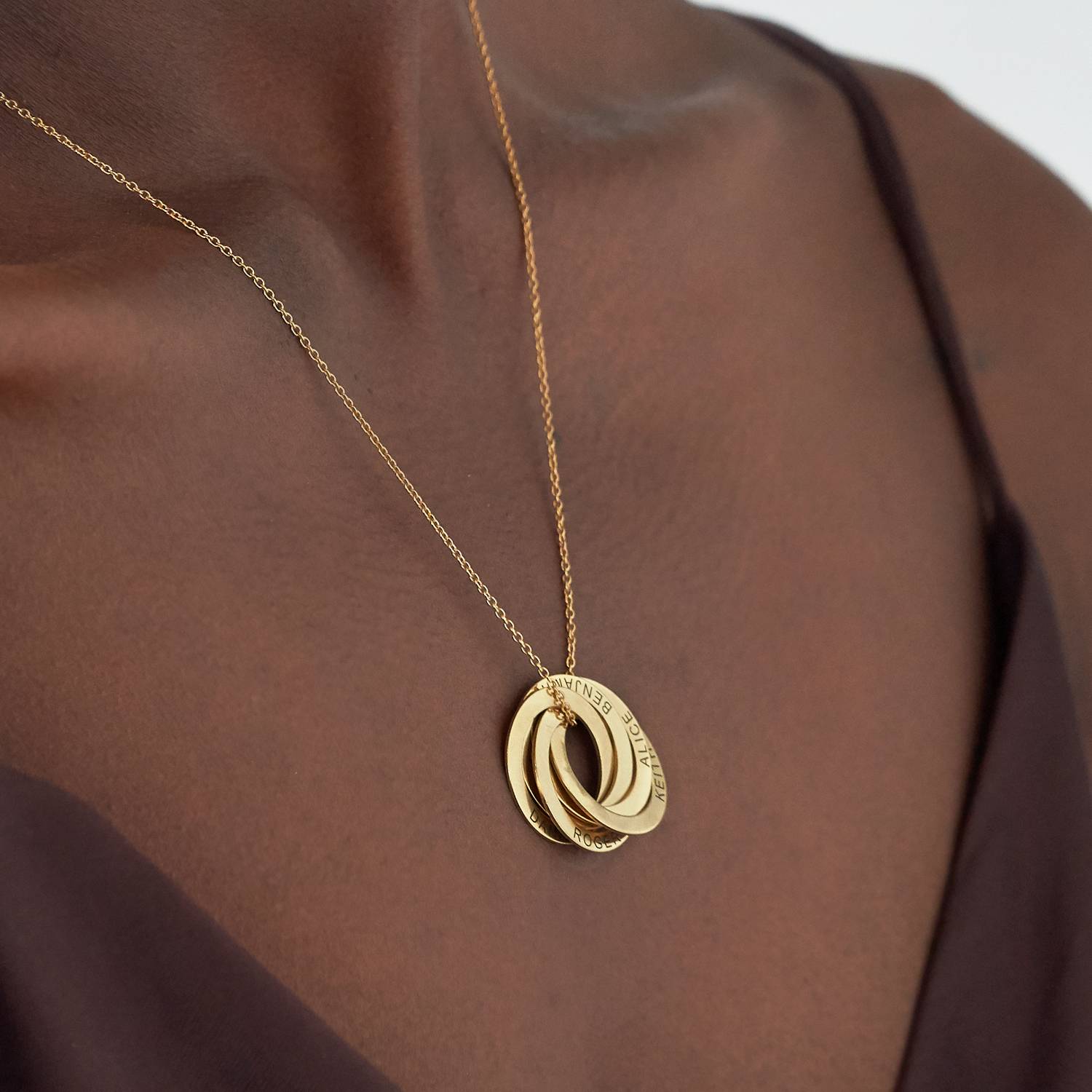 5 Russian Rings Necklace in 18k Gold Vermeil-1 product photo