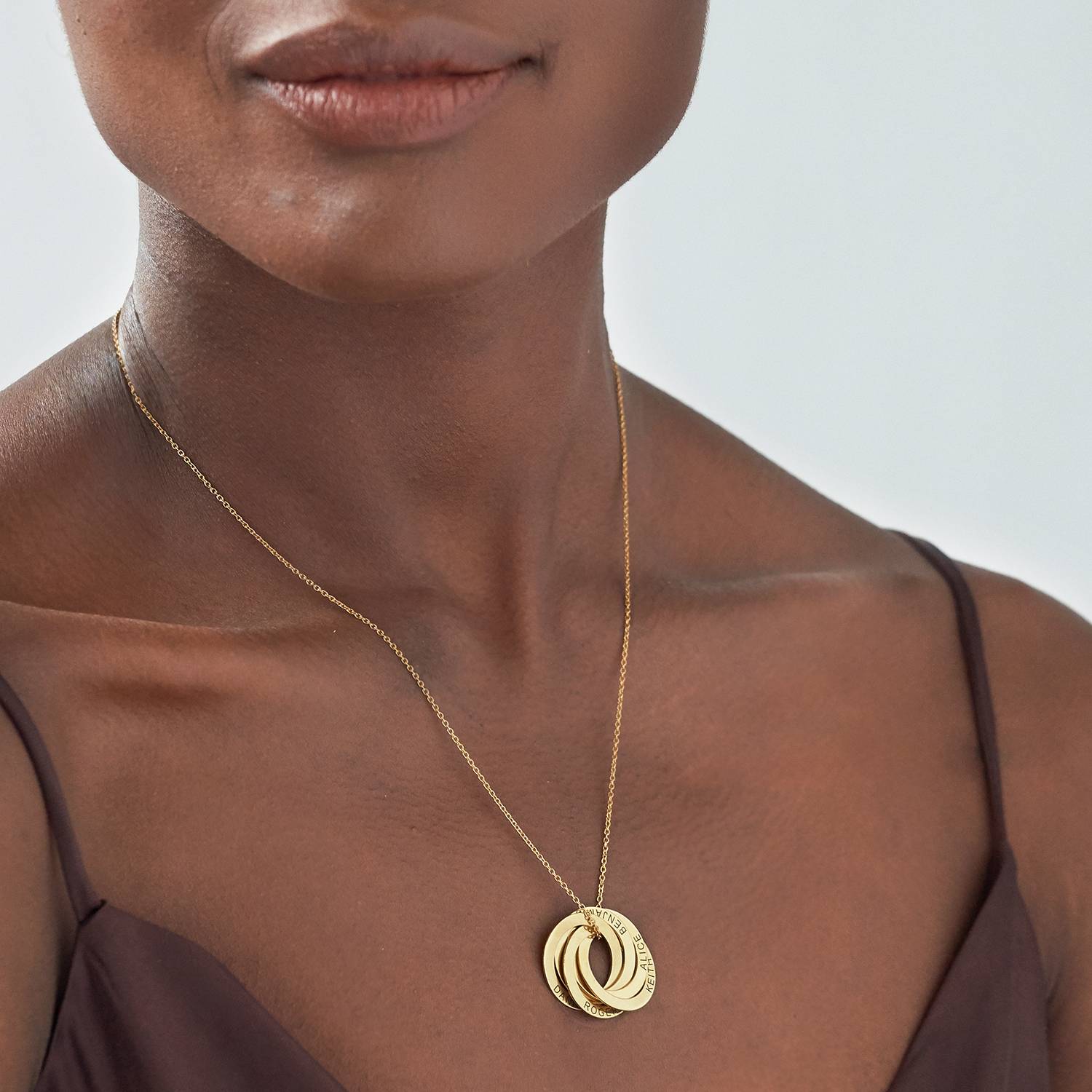 5 Russian Rings Necklace in 18k Gold Vermeil-3 product photo