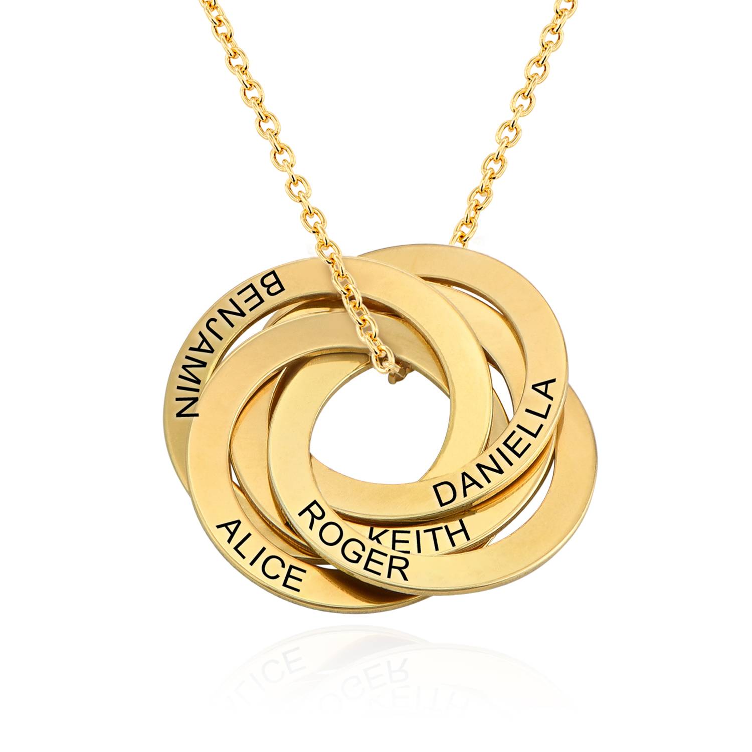 5 Russian Rings Necklace in 18k Gold Vermeil-2 product photo