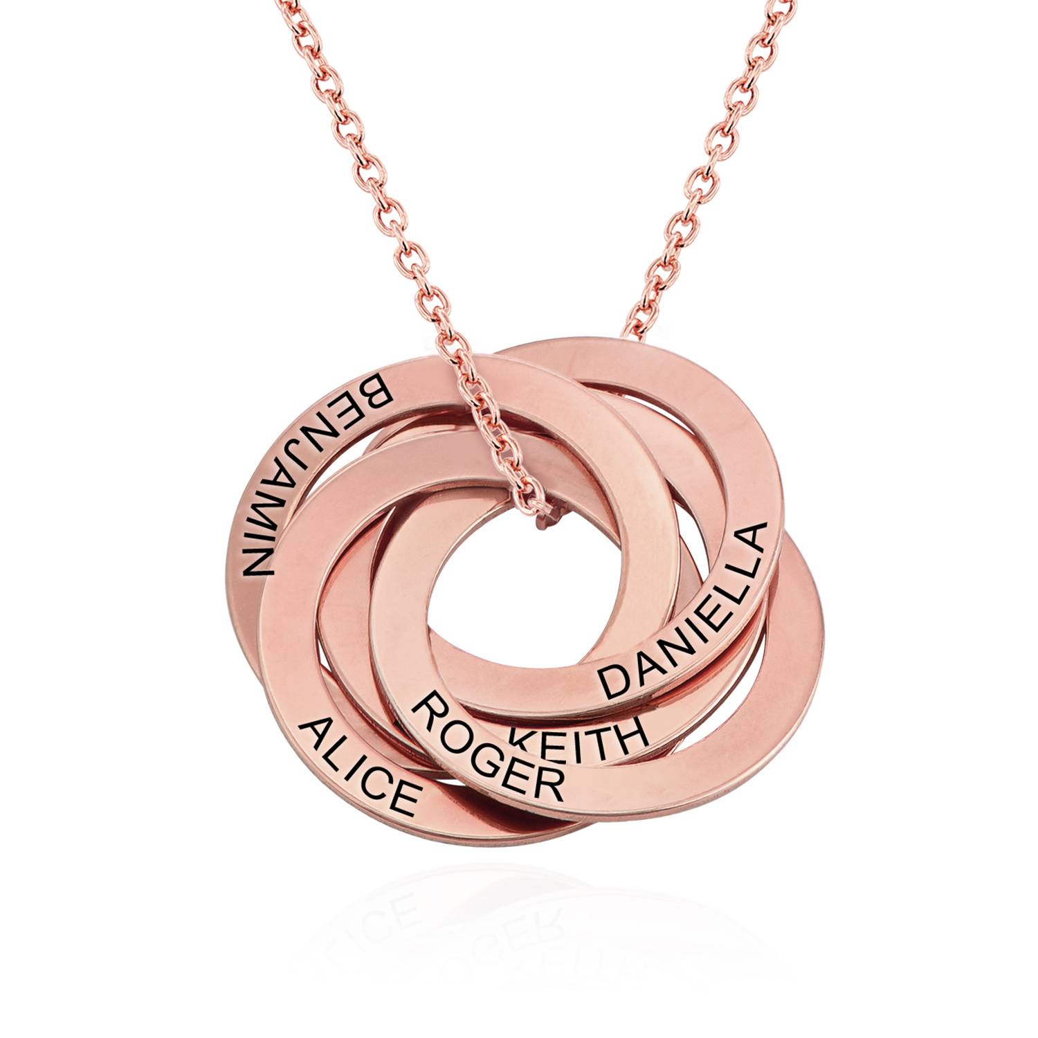 5 Russian Rings Necklace - Rose Gold Plating-3 product photo