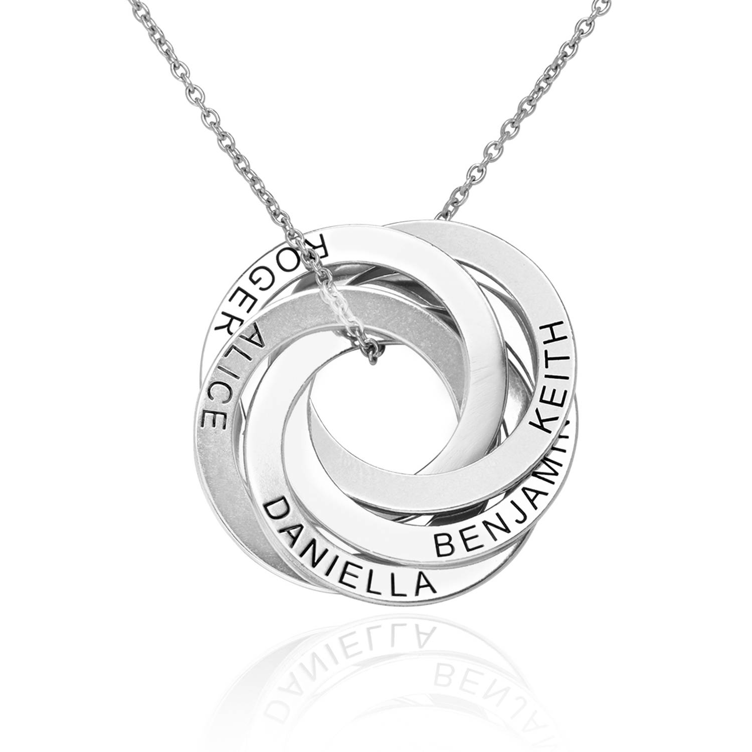 5 Russian Rings Necklace - Sterling Silver-1 product photo