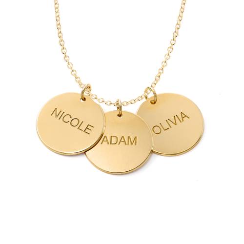A Mother's Jewelry - Personalized 18k Gold Vermeil Disc Necklace product photo