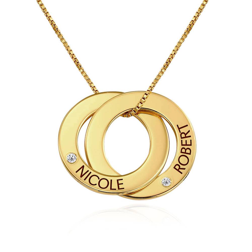 Russian Ring in Gold Vermeil Plating with Diamond Necklace 2 Rings-4 product photo