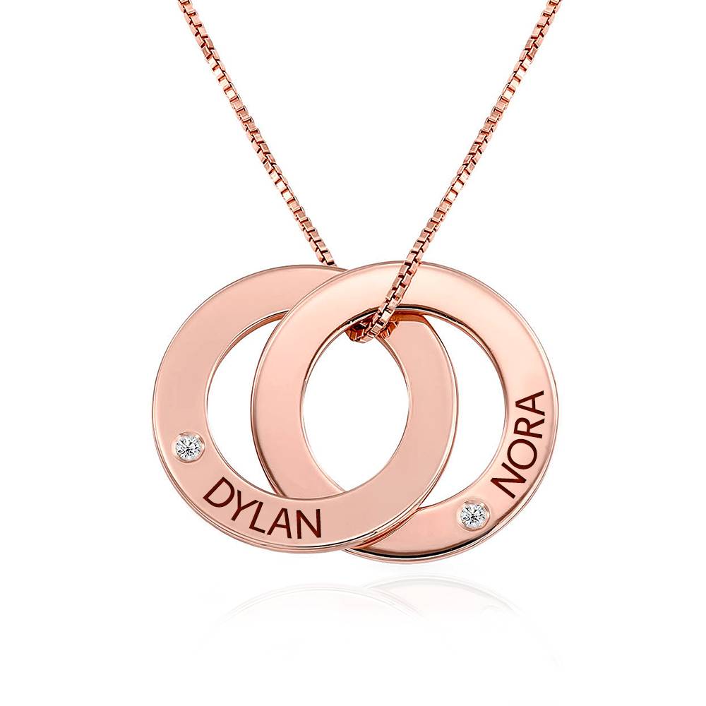 Russian Ring 18k Rose Gold Plating with Diamond Necklace 2 Rings-3 product photo