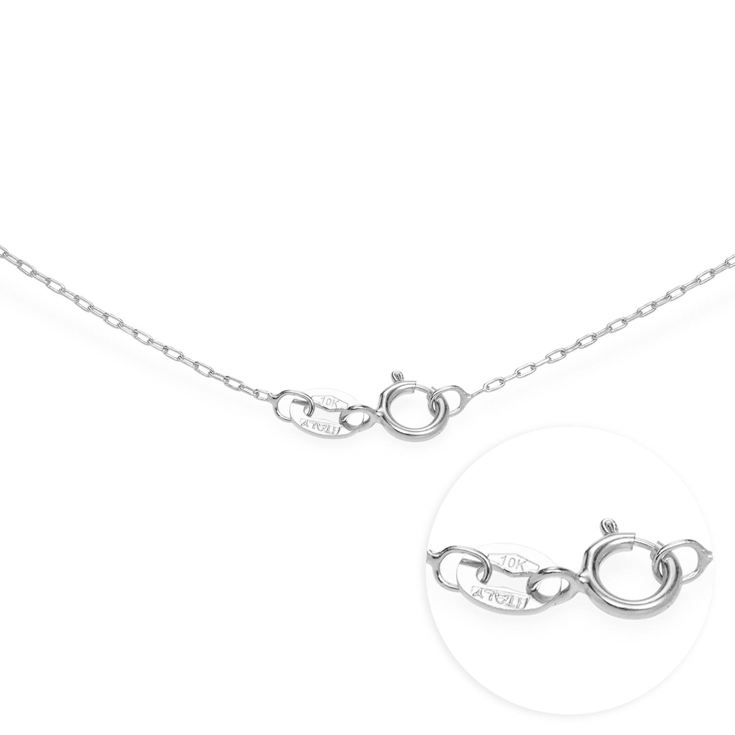 Engraved Mother Heart Necklace in 10K White Gold-1 product photo