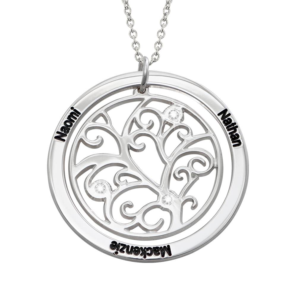 My Family Tree Necklace in Sterling Silver with Diamonds-1 product photo