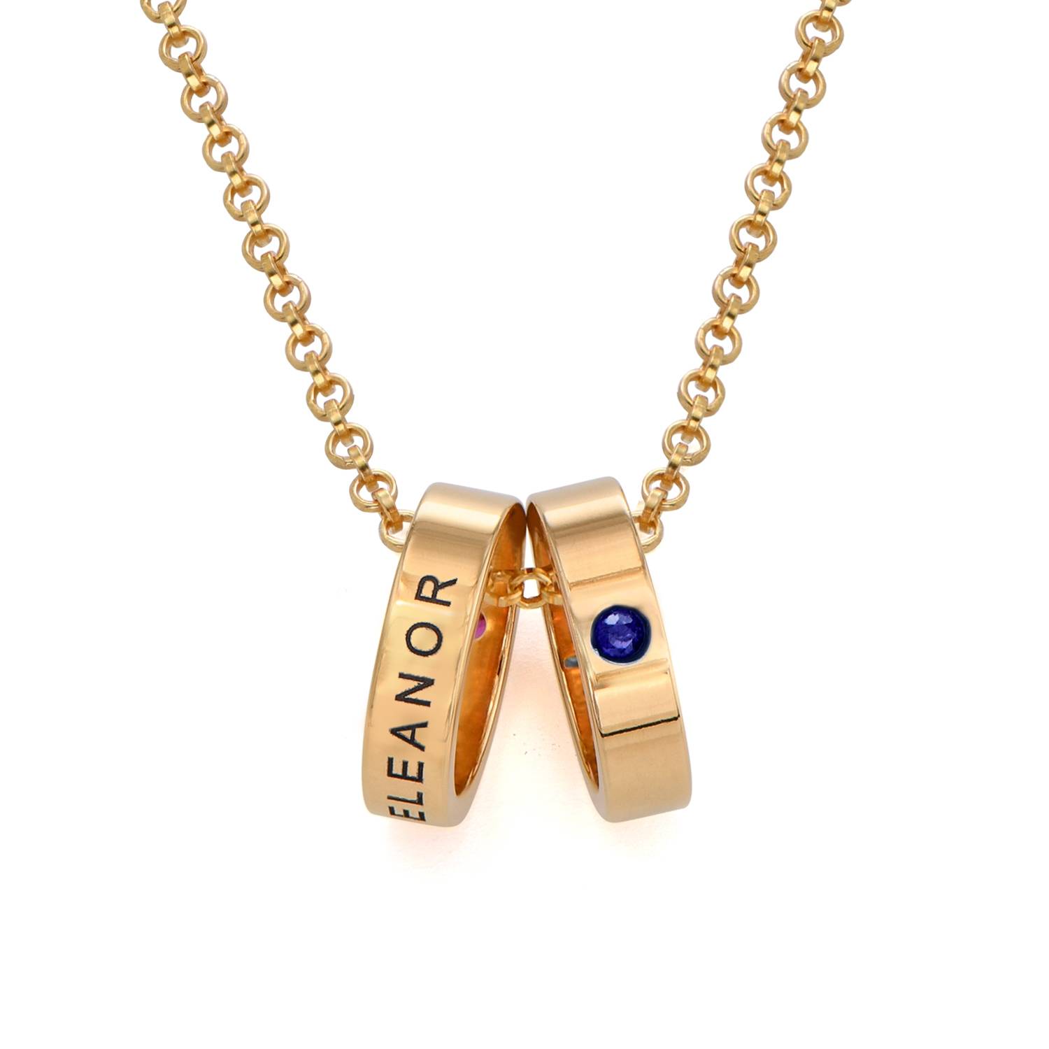Mother Ring Necklace with Engraving - Gold Plating-1 product photo