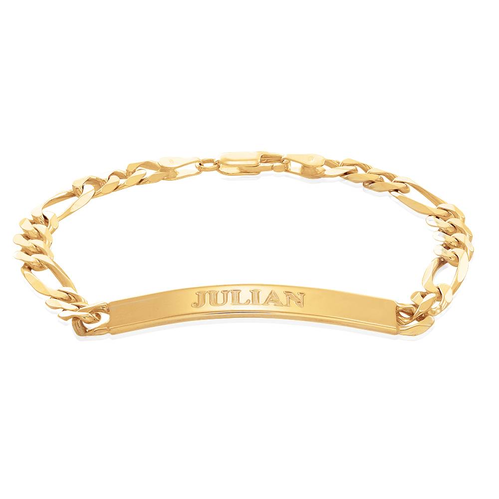 Men's Engraved Bracelet in 18K Gold Vermeil-4 product photo