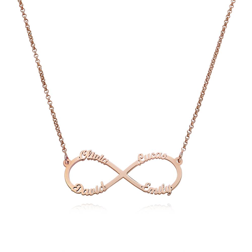 Personalized Family Infinity Necklace in Rose Gold Plating-1 product photo