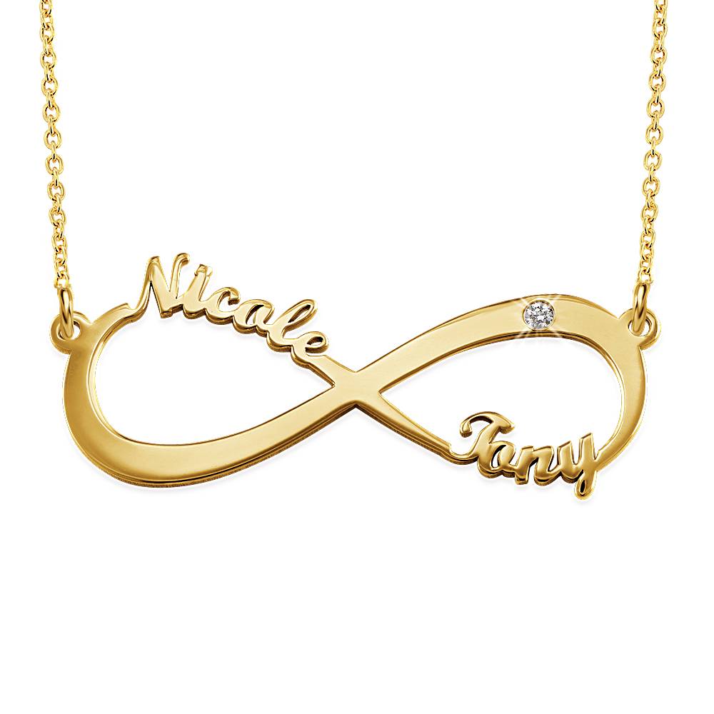 Gold Plated Personalized Infinity Diamond Necklace-1 product photo