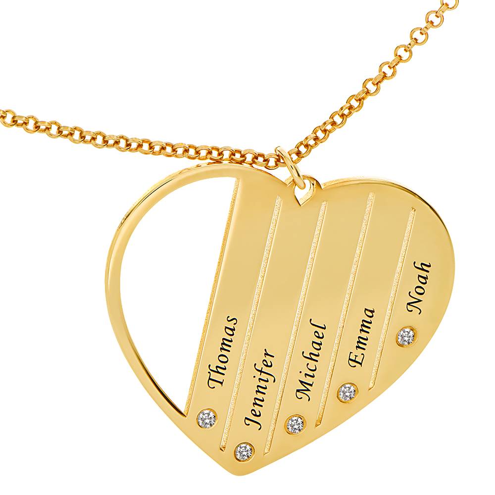 Heart Shaped Diamond Necklace in 18K Gold Vermeil-2 product photo