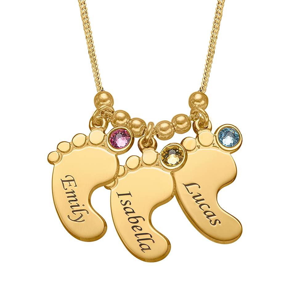 Mom Jewelry - Baby Feet Necklace in Gold Vermeil-3 product photo